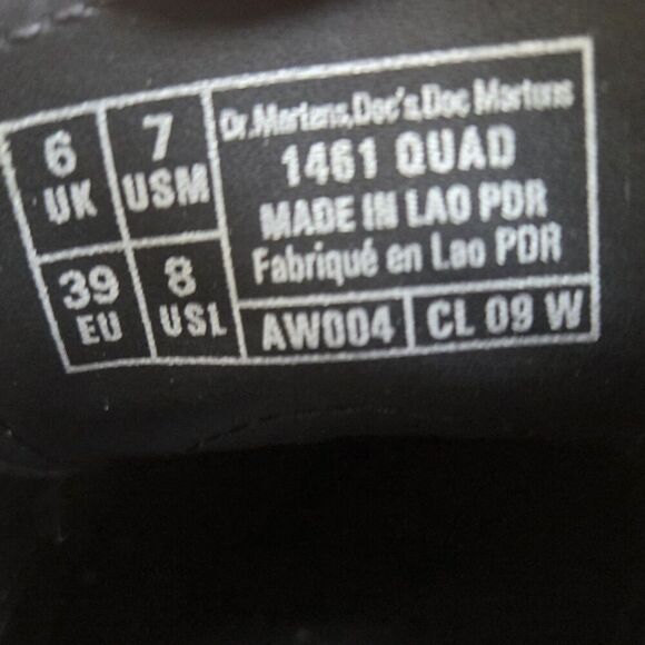 Dr. Martens 1461 Quad Platform Leather Oxford Women's 8 UK6 EU39 Black EUC - Picture 6 of 14